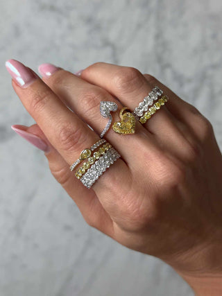 Three Row Round Lab Grown Diamond Eternity Band
