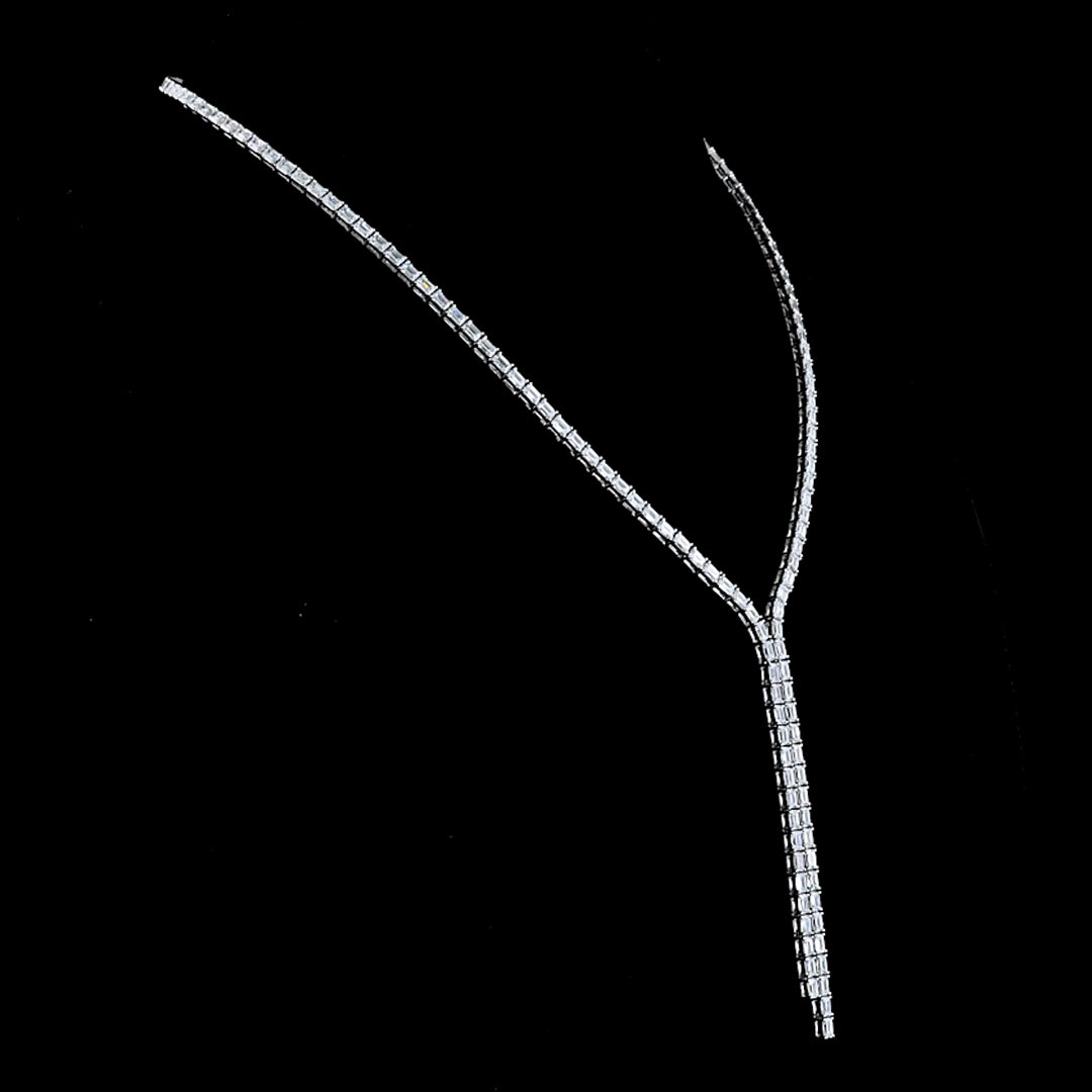 15 CTW Emerald Lab Grown Diamond Lariat Y Necklace