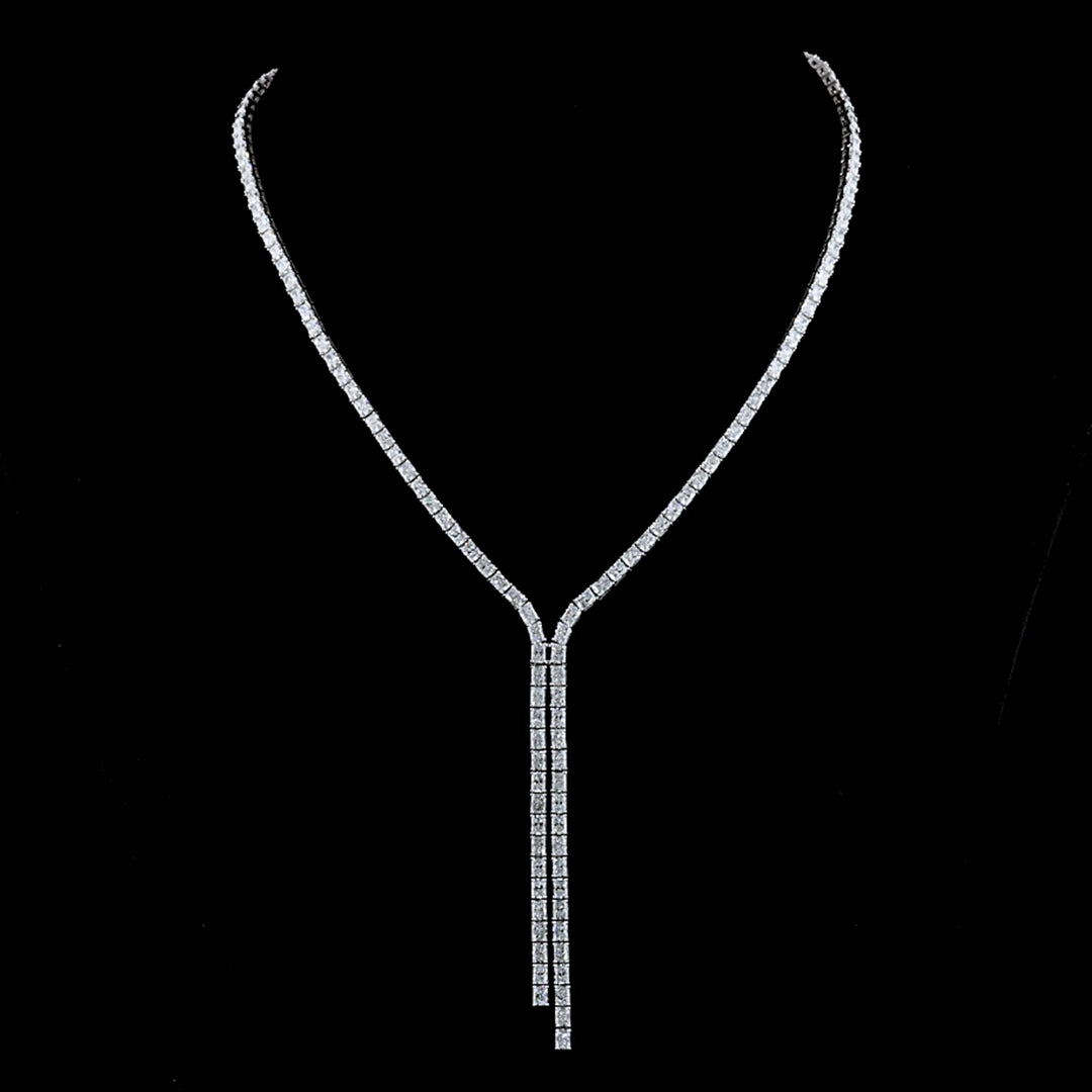 15 CTW Radiant Lab Grown Diamond Lariat Y Necklace