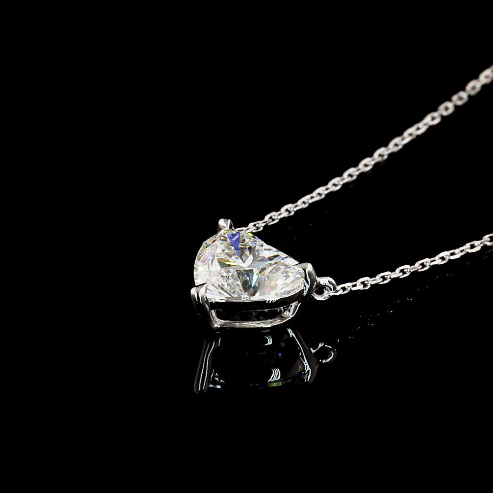 Heart Lab Grown Diamond Solitaire Pendant Necklace