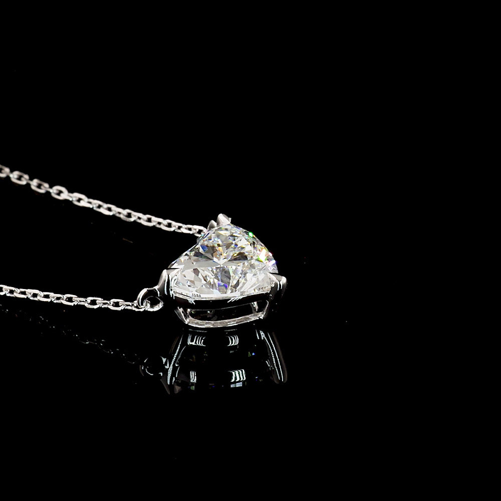 Heart Lab Grown Diamond Solitaire Pendant Necklace