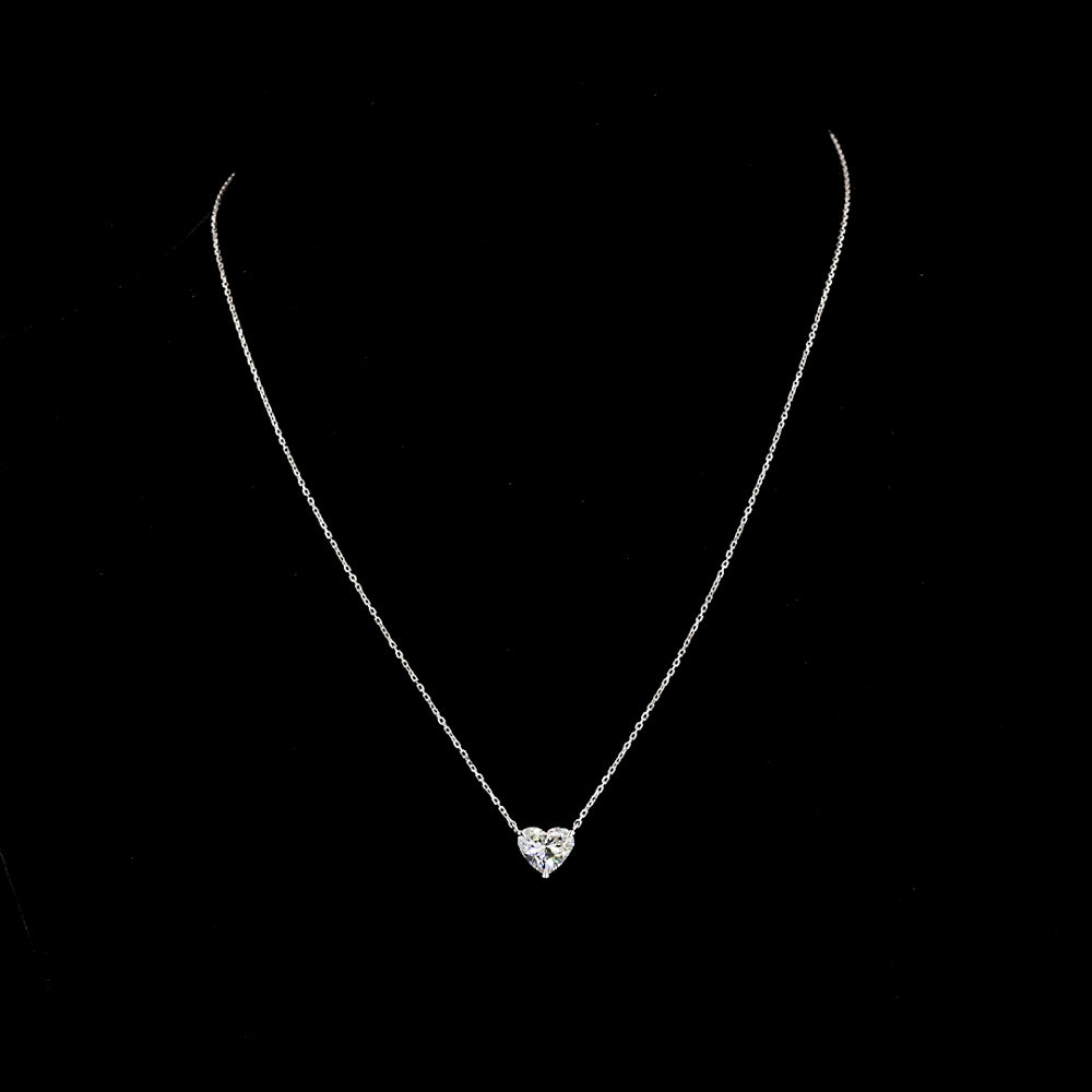 Heart Lab Grown Diamond Solitaire Pendant Necklace