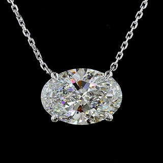 Oval Lab Grown Diamond Solitaire Pendant Necklace