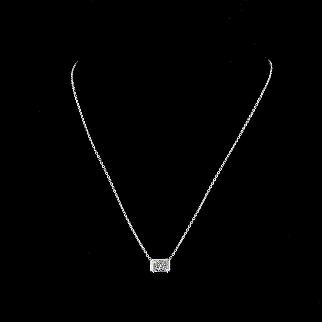 Radiant Lab Grown Diamond Bezel Solitaire Pendant Necklace