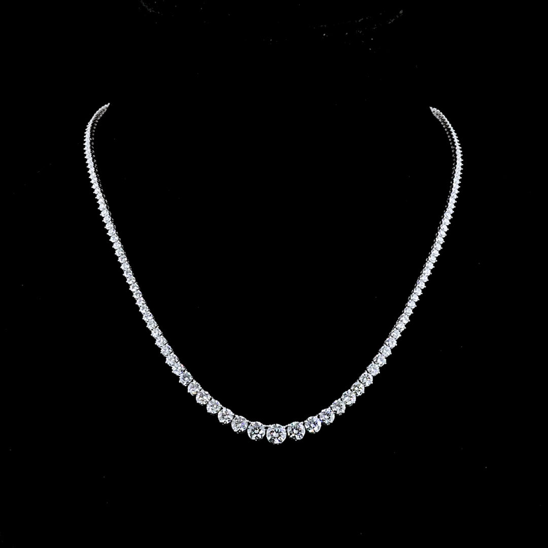 10 CTW Round Lab Grown Diamond Riviera Necklace