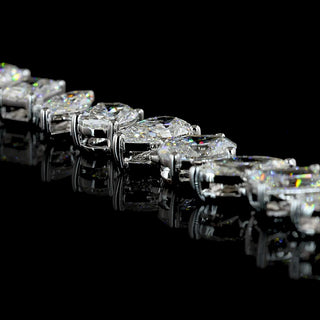 Lab Grown Diamonds 15 CTW mix shape graduated station necklace with 93 white diamonds on a 16-inch chain.