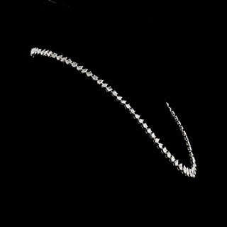 15 CTW mix shape lab-grown diamond graduated station necklace with white gold chain and 93 diamonds, 16-inch length.