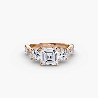 || #metal_rose gold #diamond shape_asscher