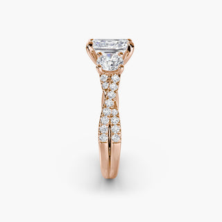 || #metal_rose gold #diamond shape_emerald