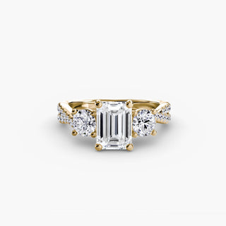 || #metal_yellow gold #diamond shape_emerald
