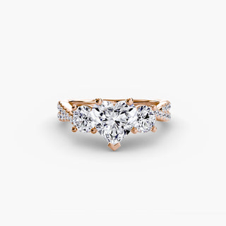 || #metal_rose gold #diamond shape_heart