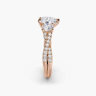 || #metal_rose gold #diamond shape_heart