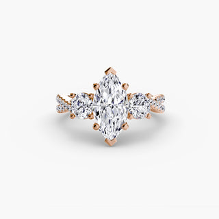 || #metal_rose gold #diamond shape_marquise