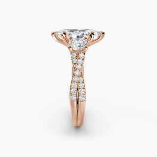 || #metal_rose gold #diamond shape_marquise