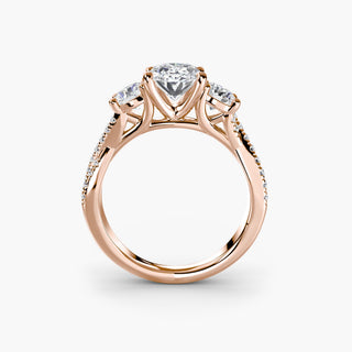 || #metal_rose gold #diamond shape_oval