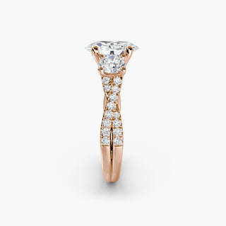 || #metal_rose gold #diamond shape_oval