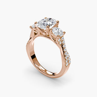 || #metal_rose gold #diamond shape_oval
