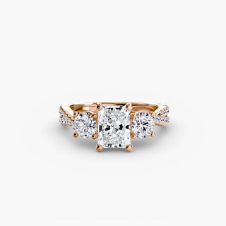 || #metal_rose gold #diamond shape_radiant