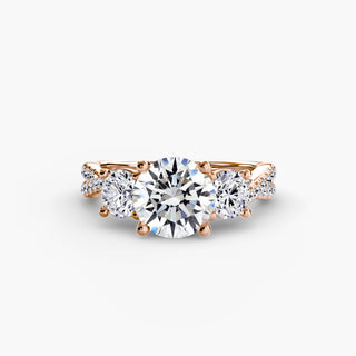 || #metal_rose gold #diamond shape_round