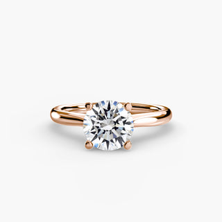 Round Cathedral Solitaire Engagement Ring