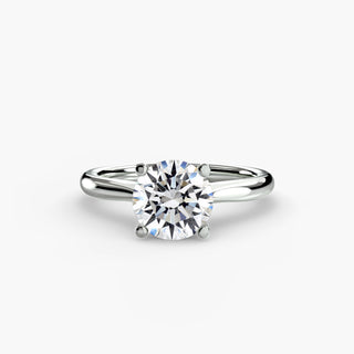 Round Cathedral Solitaire Engagement Ring