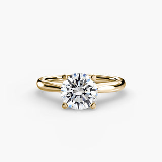 Round Cathedral Solitaire Engagement Ring