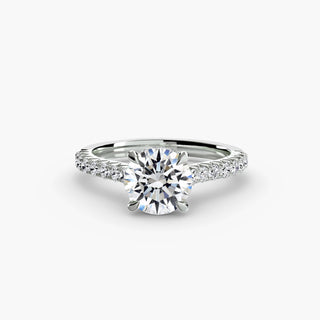 Hidden Halo Cathedral Pavé Engagement Ring