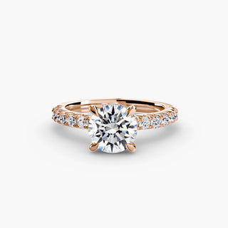 LabGrownDiamonds.com Hidden Halo Pavé Engagement Ring setting with round center stone and intricate pavé detailing.