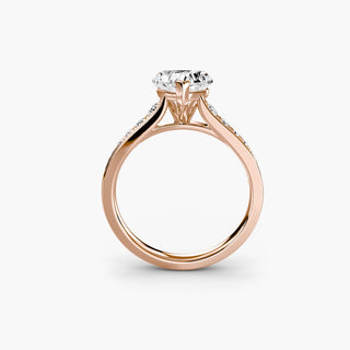 LabGrownDiamonds.com reverse tapered channel set engagement ring with heart-shaped diamond, front view showing detailed setting.