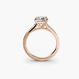 Reverse tapered channel set engagement ring with princess-cut diamonds, crafted by LabGrownDiamonds.com, shown from the front.
