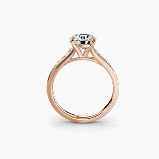 Reverse tapered channel set engagement ring with round lab-grown diamonds, showcasing a sleek, modern design from LabGrownDiamonds.com