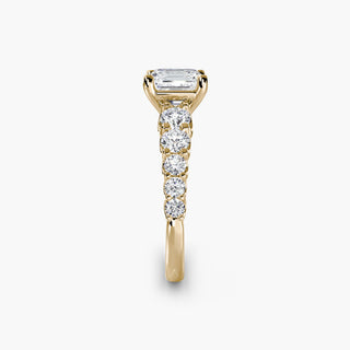 LabGrownDiamonds.com diamond engagement ring setting with a round U-prong band and side accents, showcasing intricate craftsmanship.