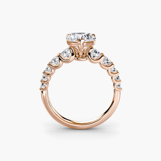 LabGrownDiamonds.com diamond engagement ring with graduated round U-prong setting and heart-shaped design visible from the front.