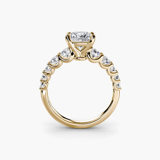 LabGrownDiamonds.com diamond engagement ring with graduated round U-prong setting, featuring a sleek band and sparkling diamonds.