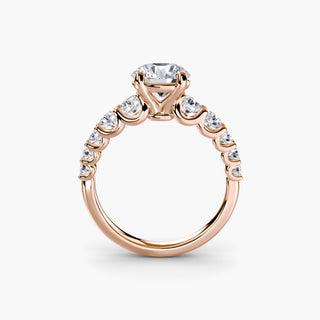 LabGrownDiamonds.com diamond engagement ring with a graduated round U-prong setting, featuring sparkling round-cut diamonds.