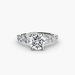 LabGrownDiamonds.com diamond engagement ring with graduated round U-prong setting in white gold, showcasing detailed craftsmanship.