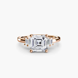 Graduated Baguette Accent Engagement Ring