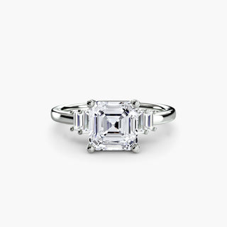 Graduated Baguette Accent Engagement Ring