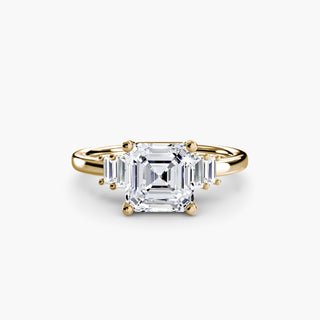 Graduated Baguette Accent Engagement Ring
