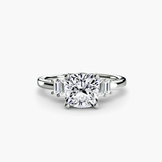 Graduated Baguette Accent Engagement Ring