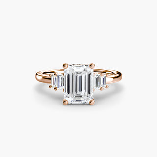 Graduated Baguette Accent Engagement Ring