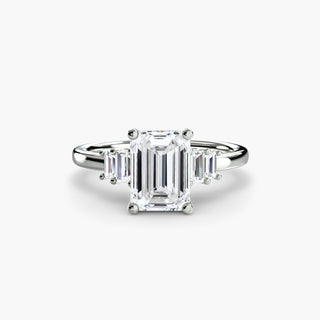 Graduated Baguette Accent Engagement Ring