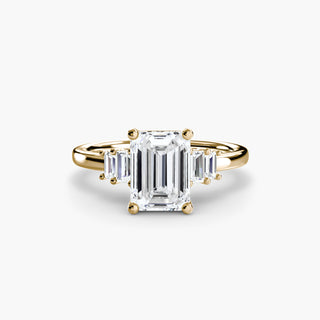 Graduated Baguette Accent Engagement Ring