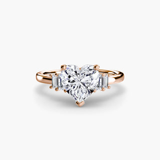 Graduated Baguette Accent Engagement Ring