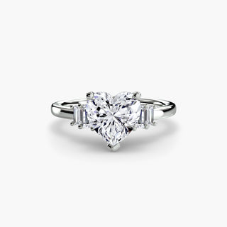 Graduated Baguette Accent Engagement Ring