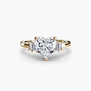 Graduated Baguette Accent Engagement Ring