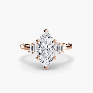 Graduated Baguette Accent Engagement Ring