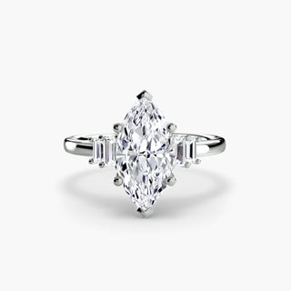 Graduated Baguette Accent Engagement Ring