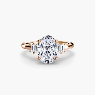Graduated Baguette Accent Engagement Ring