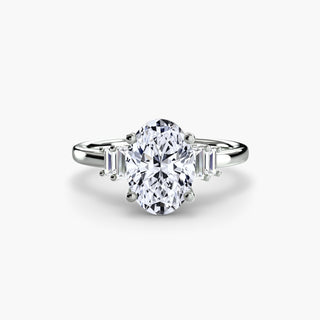 Graduated Baguette Accent Engagement Ring